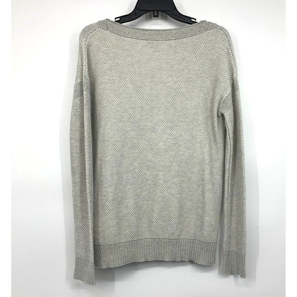Vince Sweater Color Jacquard Gray Crewneck Long Sleeve Pullover - Picture 7 of 10